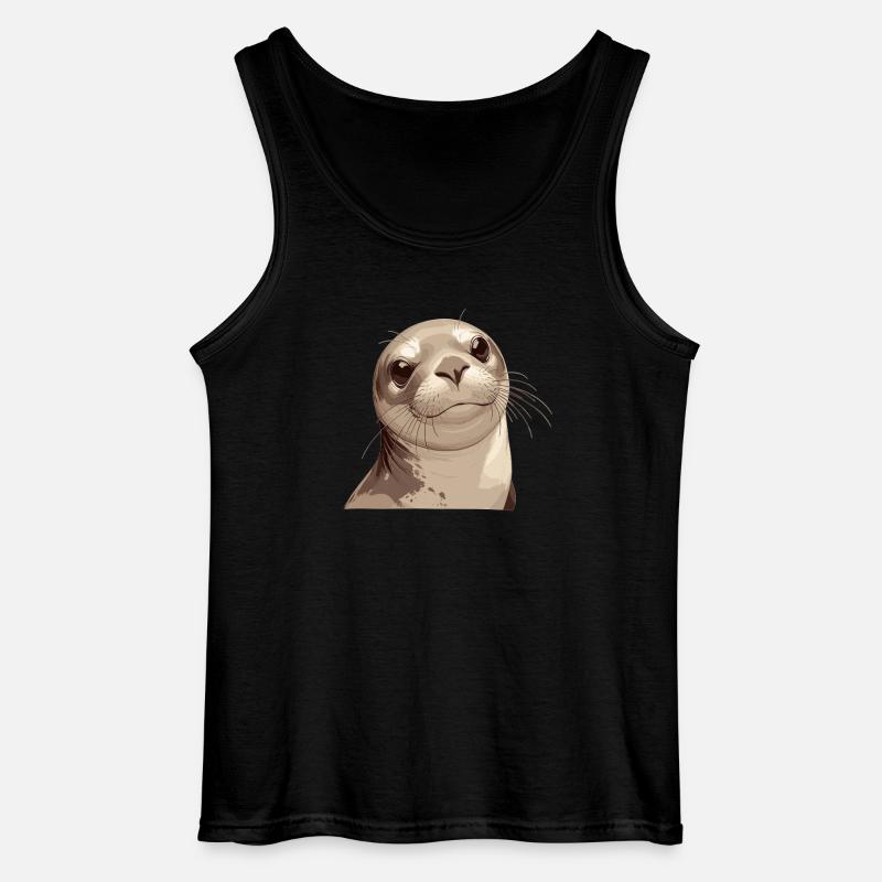 Robben Robbe - Gildan Männer Tank Top - Schwarz