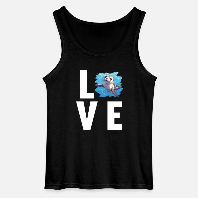 Robben Robbe - Gildan Männer Tank Top - Schwarz