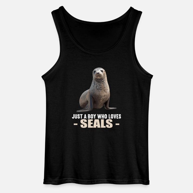 Robben Robbe - Gildan Männer Tank Top - Schwarz