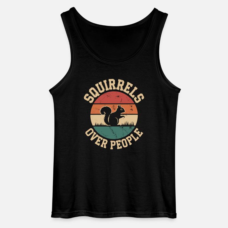 Squirrels Over People Eichhörnchen - Gildan Men’s Tank Top - black