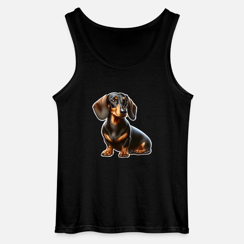 Dackel - Gildan Männer Tank Top - Schwarz