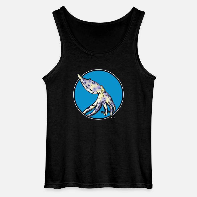 Blue Ringed Octopus Blaugeringelter Krake - Gildan Men’s Tank Top - black