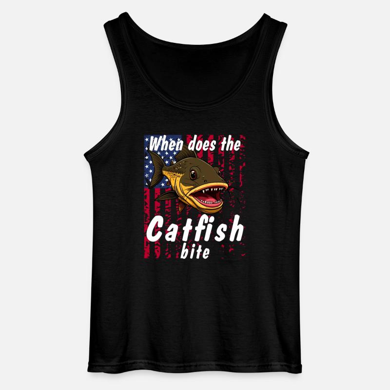 When does the catfish bite - Gildan Männer Tank Top - Schwarz