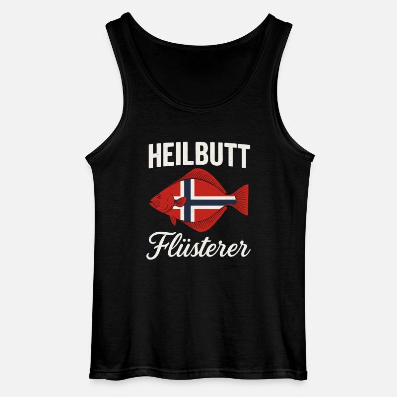 Heilbutt Flüsterer Norwegen Flagge - Gildan Männer Tank Top - Schwarz