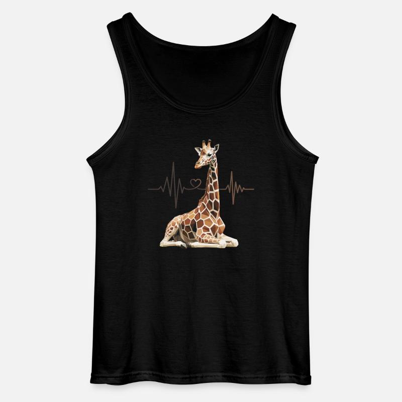 Giraffe Herzschlag - Gildan Männer Tank Top - Schwarz