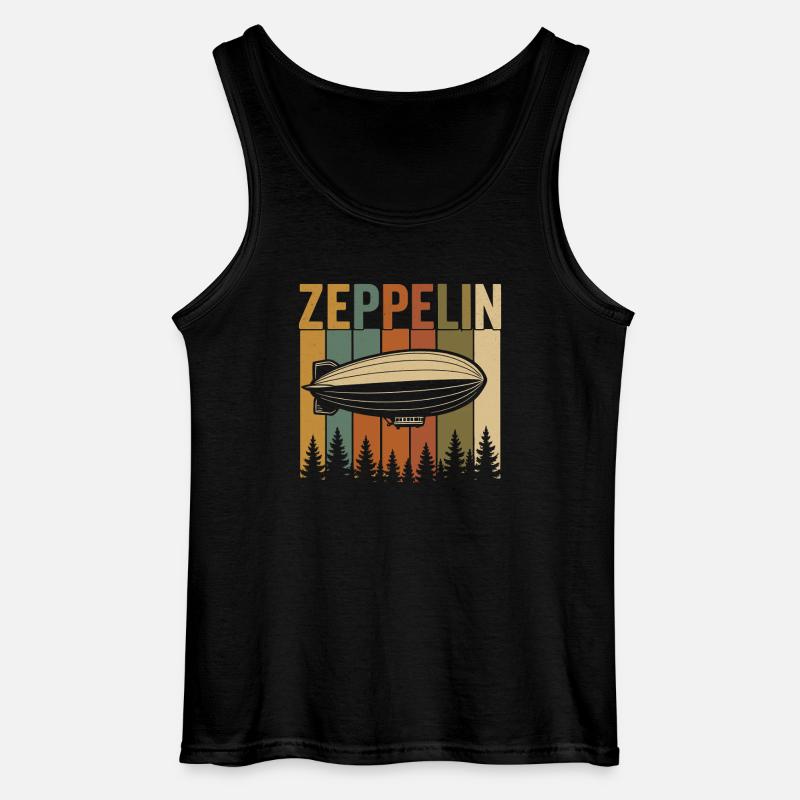 Conception rétro du dirigeable Zeppelin - Débardeur Gildan Homme - noir