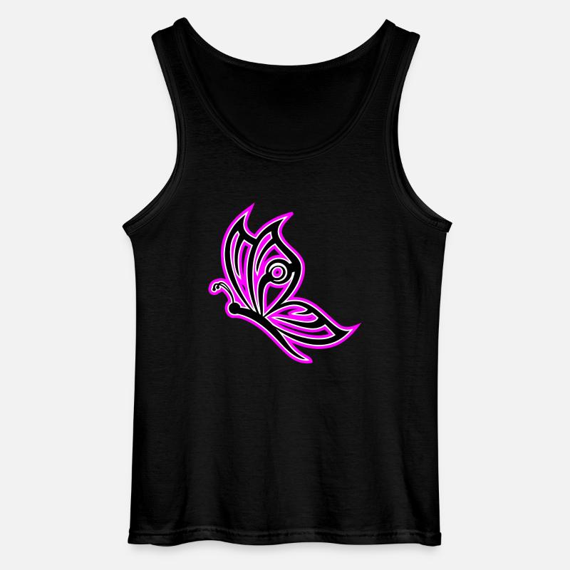 Schmetterling Pink - Gildan Männer Tank Top - Schwarz