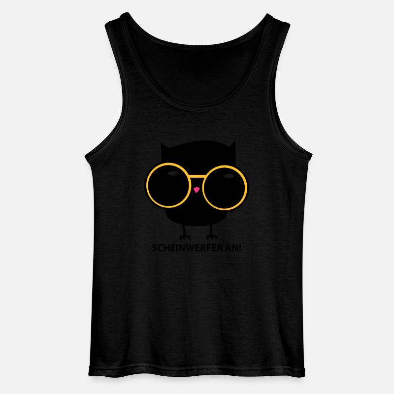 Eule mit Brille (b) - Gildan Männer Tank Top - Schwarz