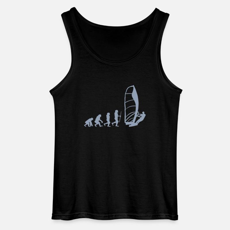 Evolution of Windsurfing - Gildan Männer Tank Top - Schwarz