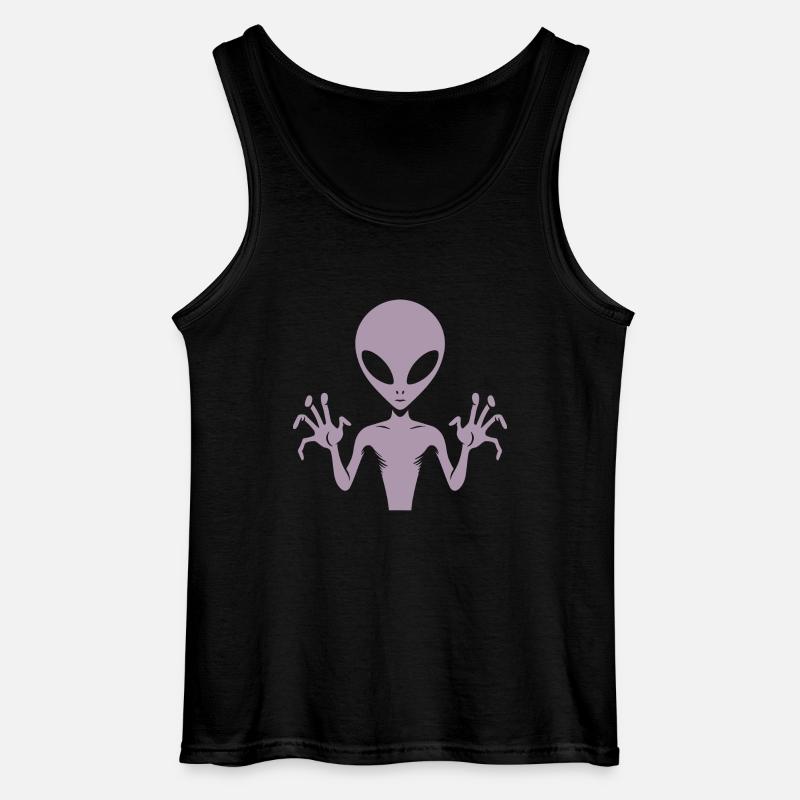 Alien-Außerirdischer-Körper-Silhouette mit Händen - Gildan Männer Tank Top - Schwarz