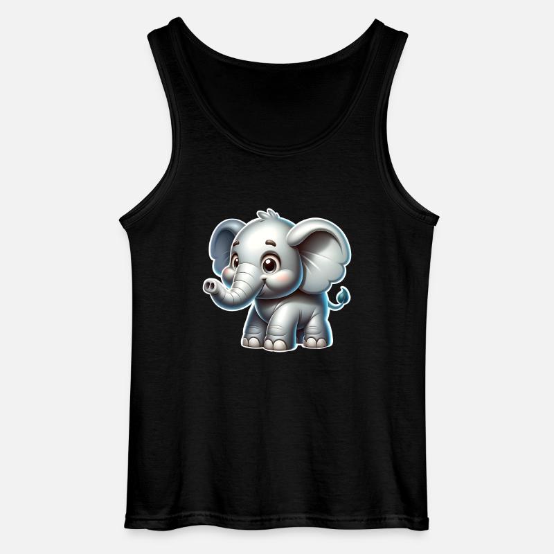 Elefant - Gildan Männer Tank Top - Schwarz