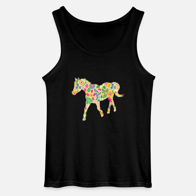 Reiten Pferd - Gildan Männer Tank Top - Schwarz