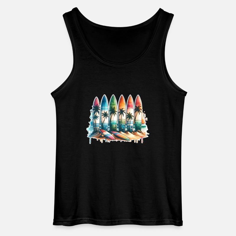 Surfen Surfer - Gildan Männer Tank Top - Schwarz
