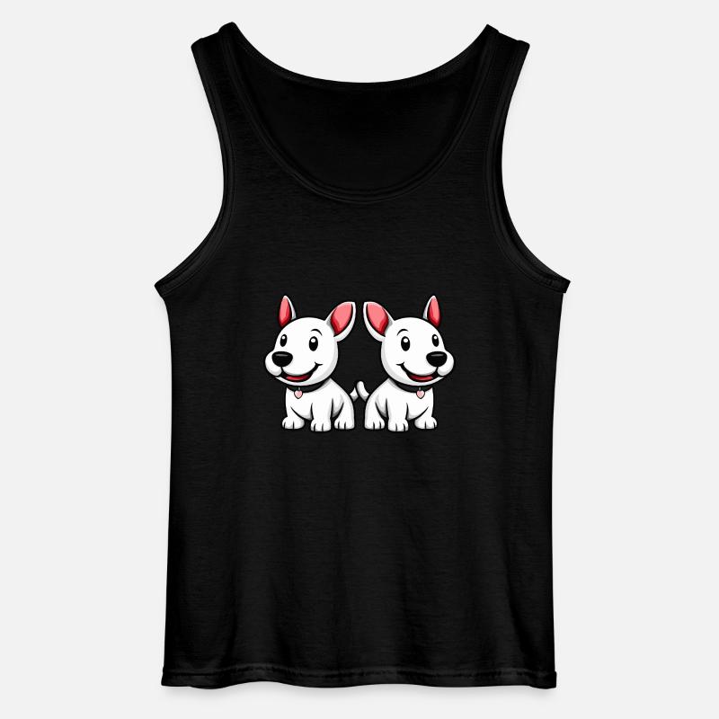 Bull Terrier Hund Comic - Gildan Männer Tank Top - Schwarz