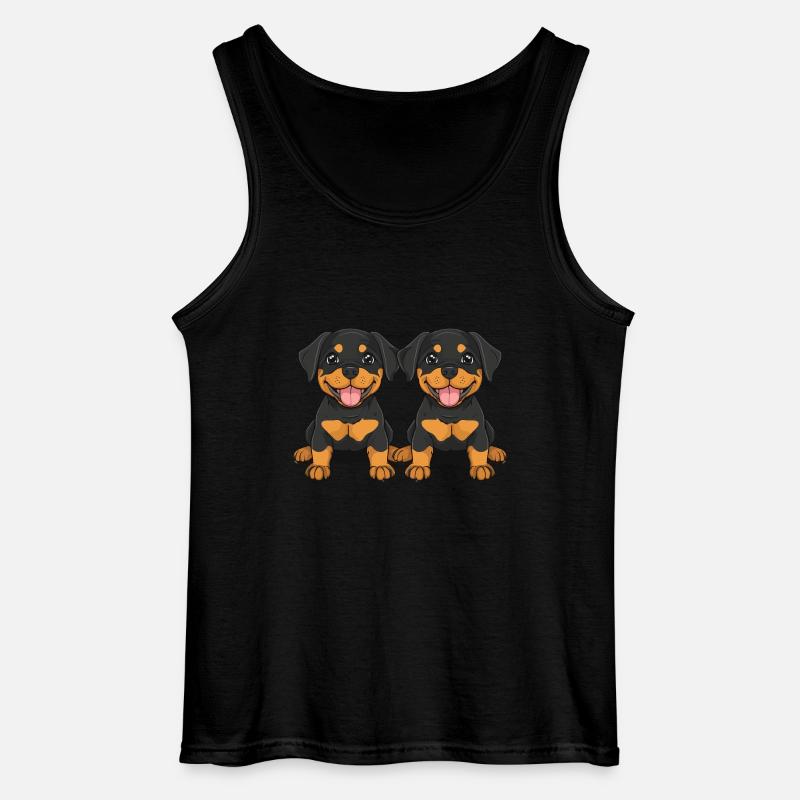 Rottweiler Hund Comic - Gildan Männer Tank Top - Schwarz