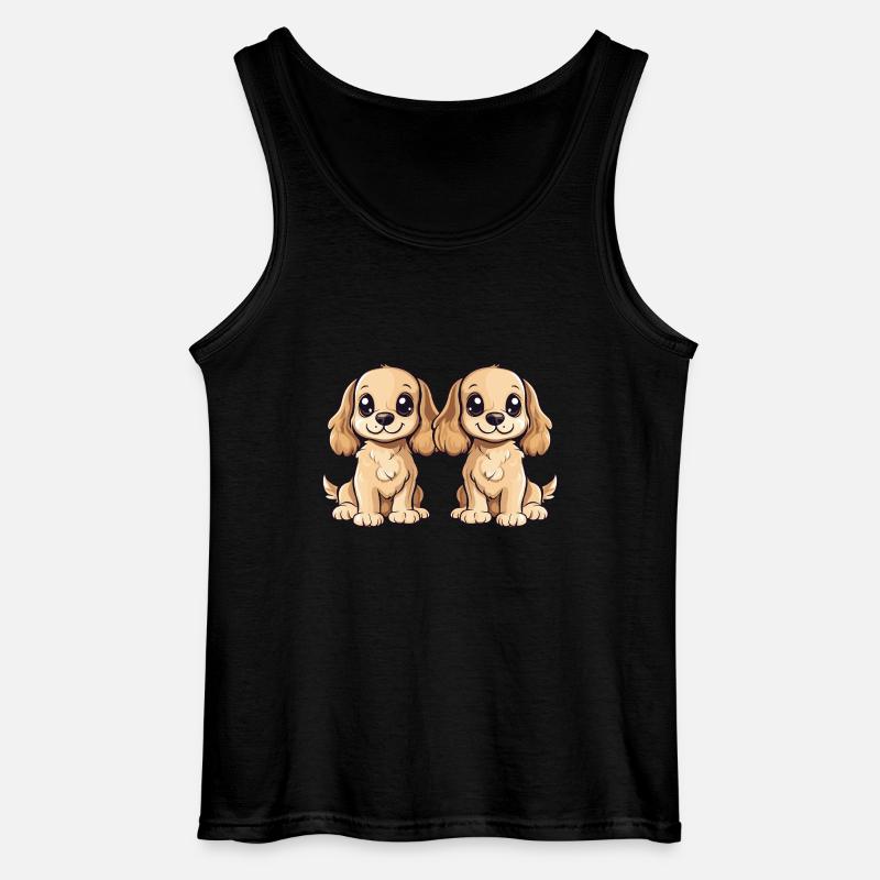 Cocker Spaniel Hund Comic - Gildan Männer Tank Top - Schwarz