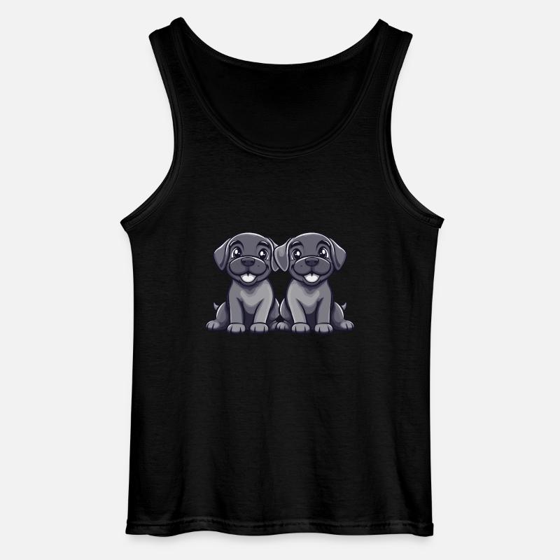 Mastiff Hund Comic - Gildan Männer Tank Top - Schwarz