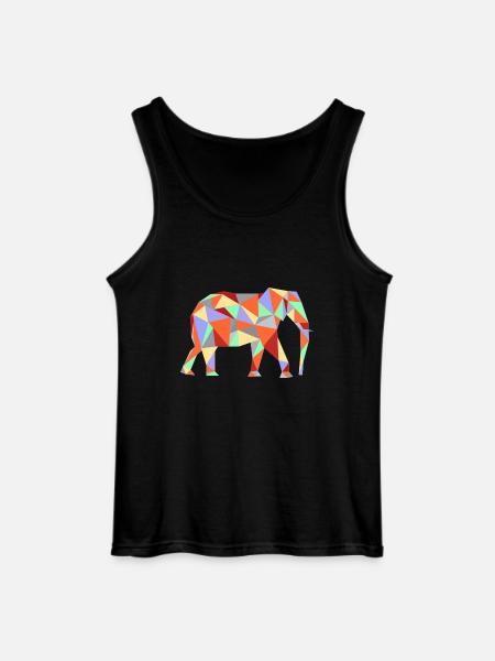 Elephant Geometric - Gildan Men’s Tank Top - black
