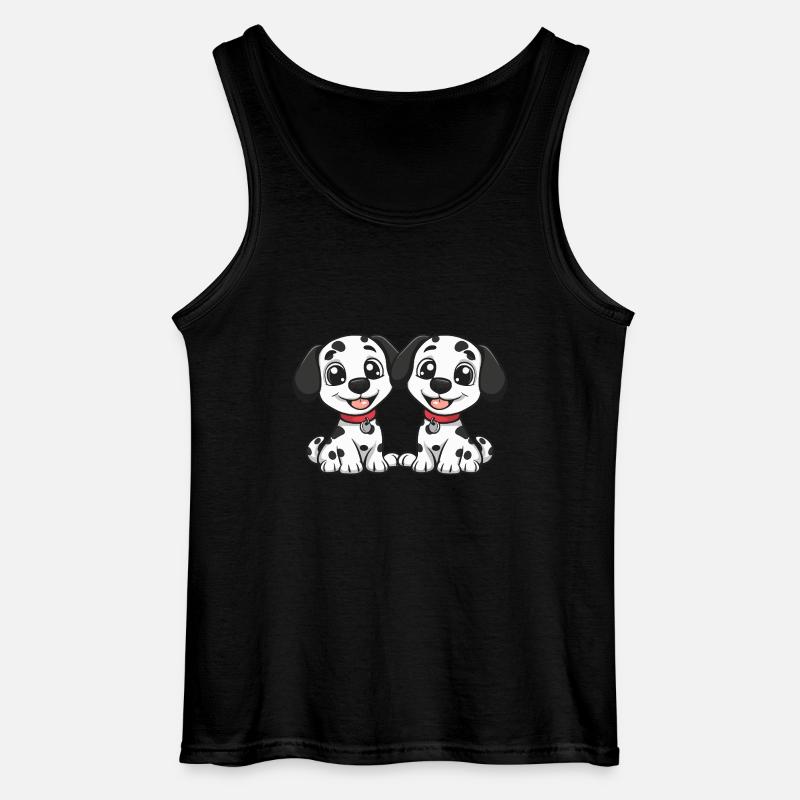 Dalmatiner Hund Comic - Gildan Männer Tank Top - Schwarz