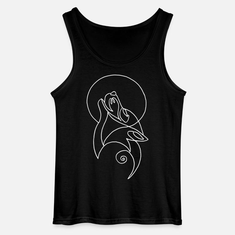 Skitse af den hvide ulv - Gildan tanktop til mænd - sort