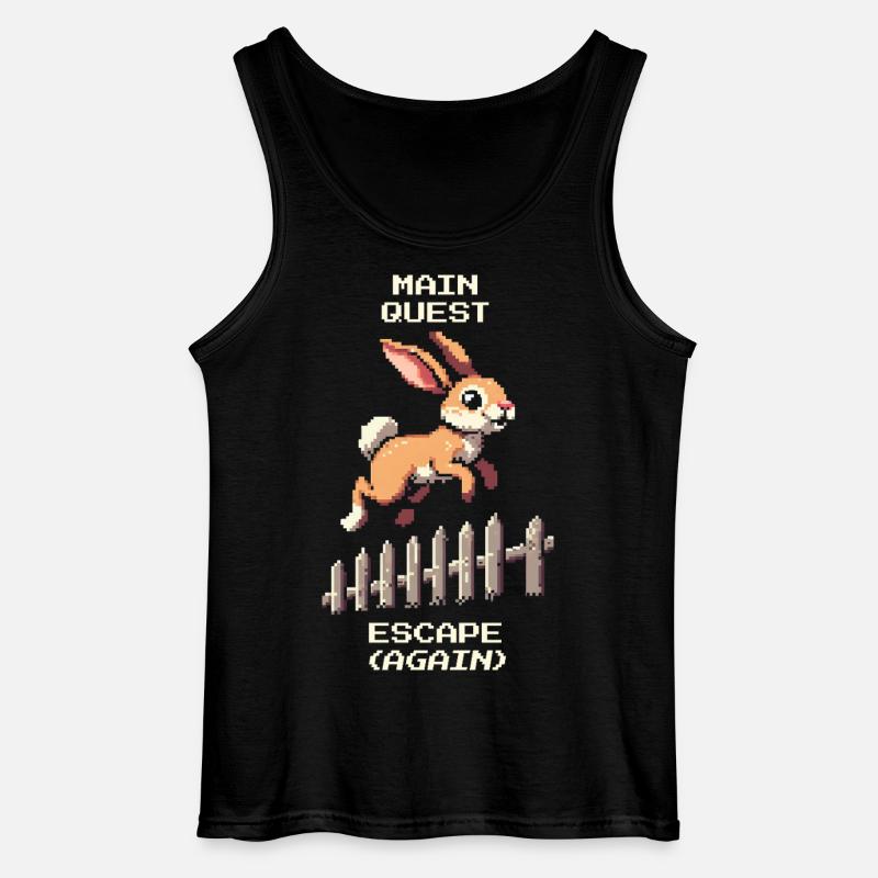 Main Quest Escape | Hasen Ausbruchswitz - Gildan Männer Tank Top - Schwarz