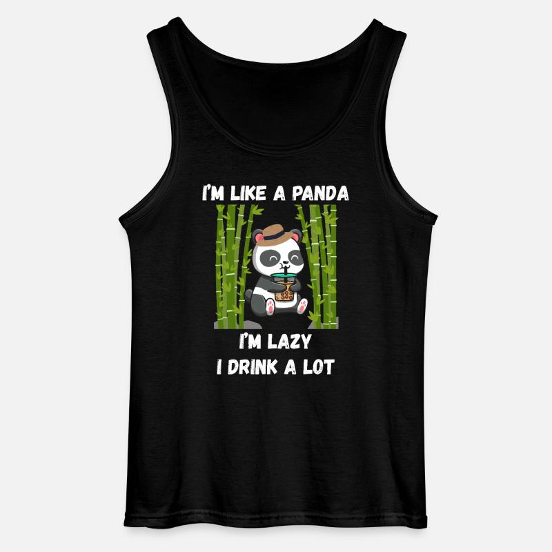 Lazy-Panda-Modus - Gildan Männer Tank Top - Schwarz