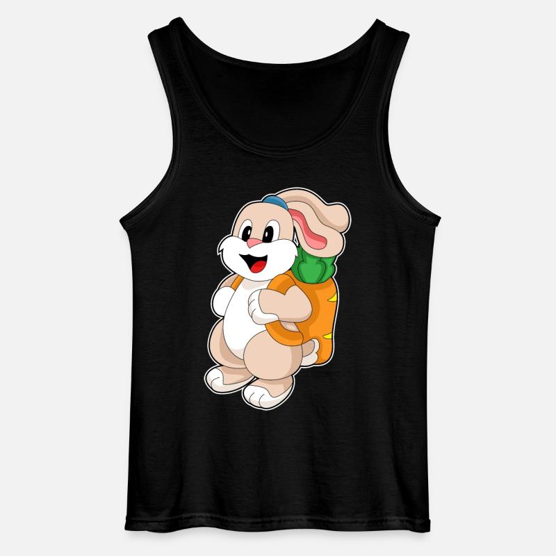 Rabbit Carrot Backpack - Gildan Men’s Tank Top - black