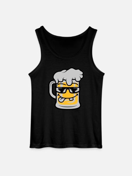 Cool Face Beer Mug - Gildan Men’s Tank Top - black
