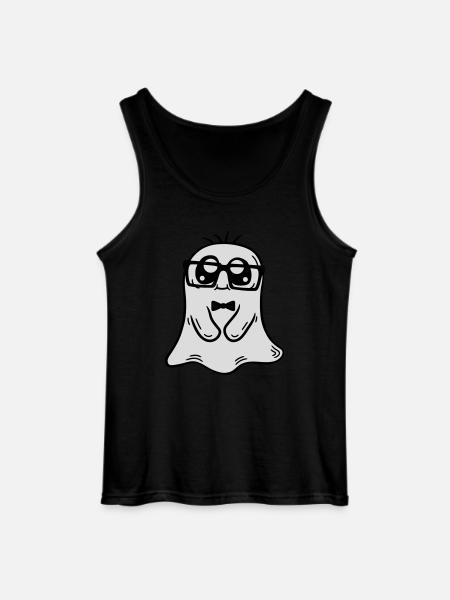 Little Nerd Ghost Comic - Gildan Men’s Tank Top - black