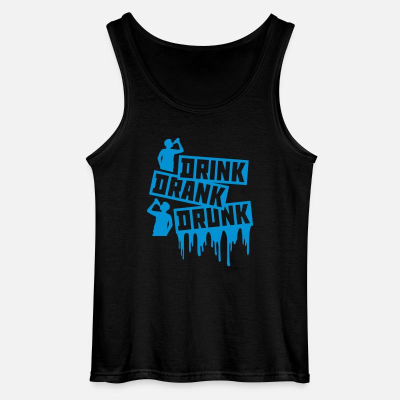 drink drank drunk Zitat - Gildan Männer Tank Top - Schwarz