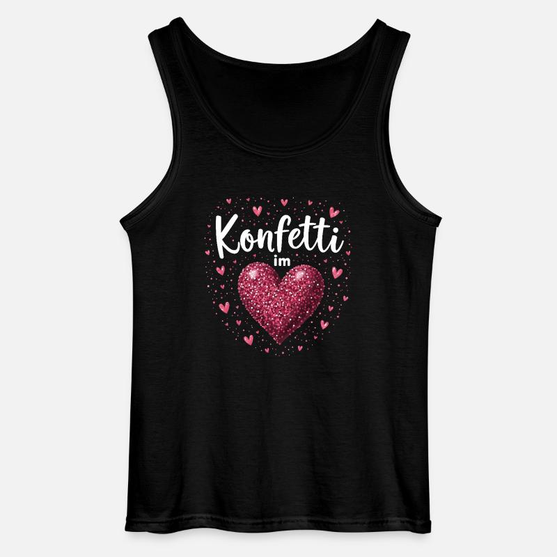 Konfetti im Herzen - Gildan Männer Tank Top - Schwarz