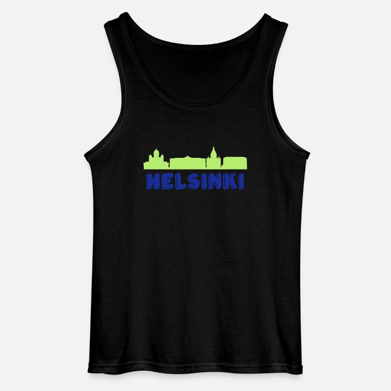 Helsinki - Gildan Männer Tank Top - Schwarz