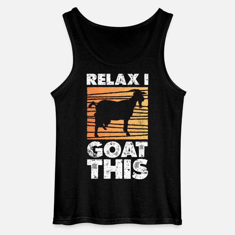 Relax Goat Sunset Silhouette - Gildan Männer Tank Top - Schwarz