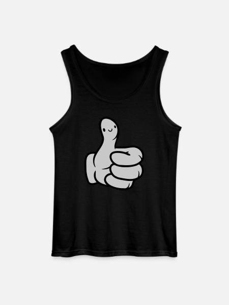 Face Comic Hand Thumb - Gildan Men’s Tank Top - black