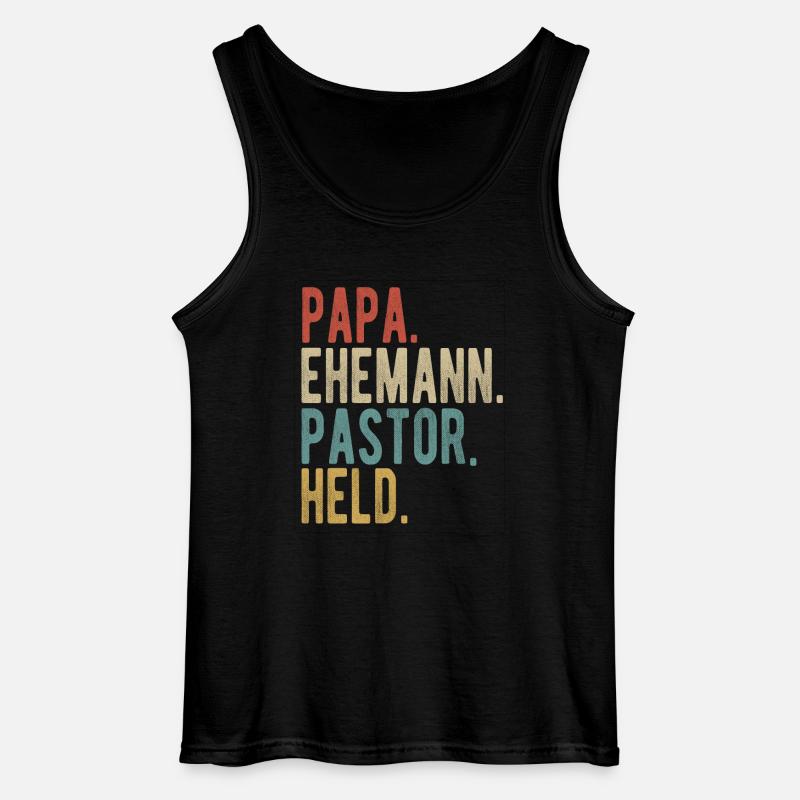 Pastor Papa Ehemann Held - Gildan Männer Tank Top - Schwarz