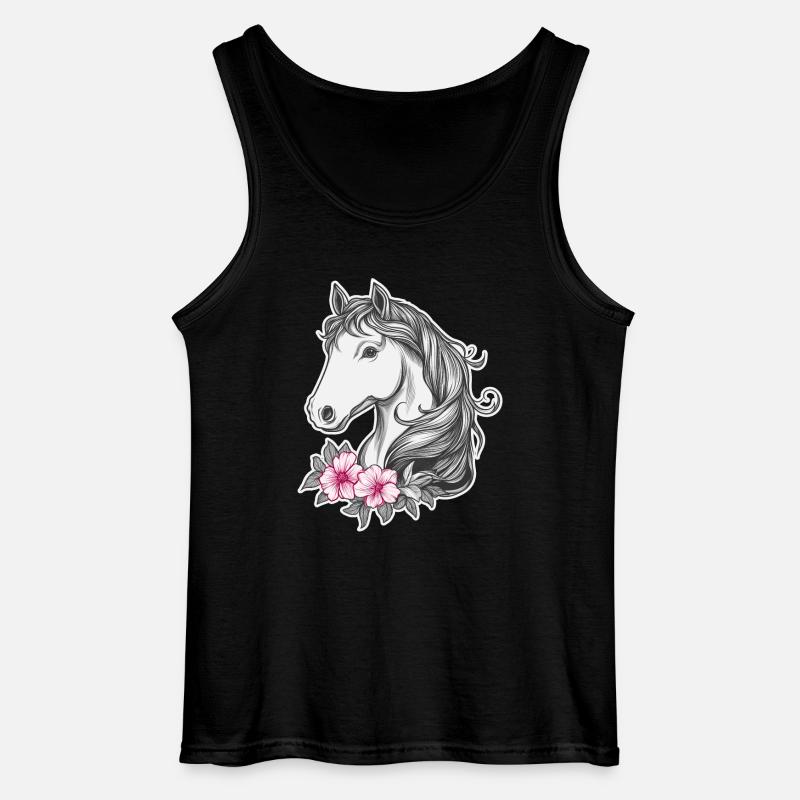 Pferd Kinder - Gildan Männer Tank Top - Schwarz