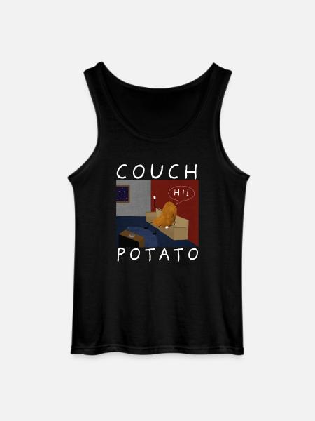 Lazy Couch Potato Potato Living Design - Gildan tanktop til mænd - sort