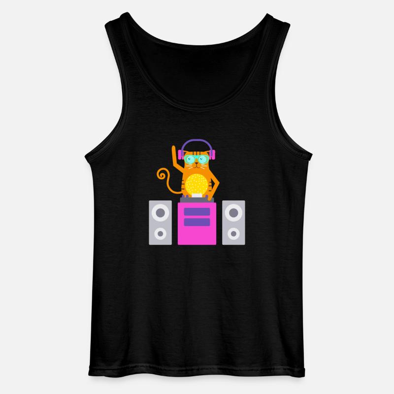 DJ Katze - Gildan Männer Tank Top - Schwarz