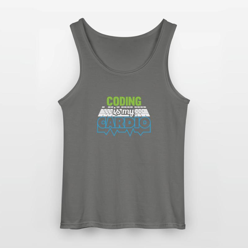 PROGRAMMERS Coding is my Cardio Funny Developer Gildan Men’s Tank Top