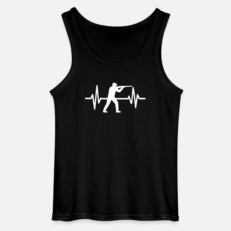 Herzschlag-Jagd - Gildan Männer Tank Top - Schwarz