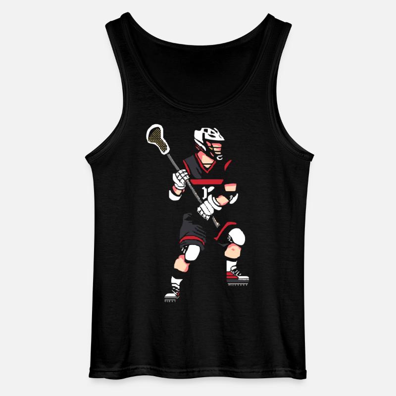 Lacrosse Spieler Pixel - Gildan Männer Tank Top - Schwarz
