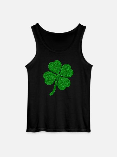 Klavertje vier geluksklaver geluksbrenger - Gildan mannen tanktop - zwart
