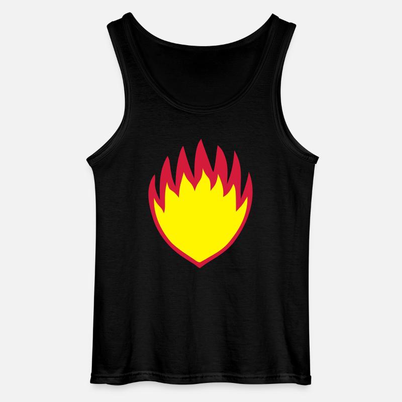Fire Shield Crest Symbol - Gildan Men’s Tank Top - black