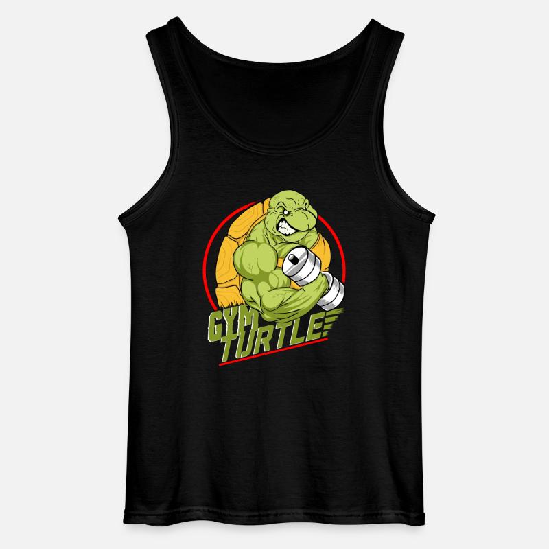 Gym Turtle Gym Design - Gildan Männer Tank Top - Schwarz