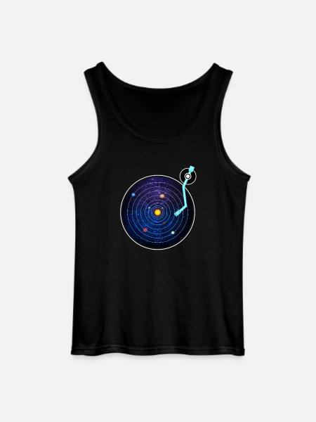 Vinyl Astro T-Shirt - Sonnensystem Vinylfan - Gildan Männer Tank Top - Schwarz