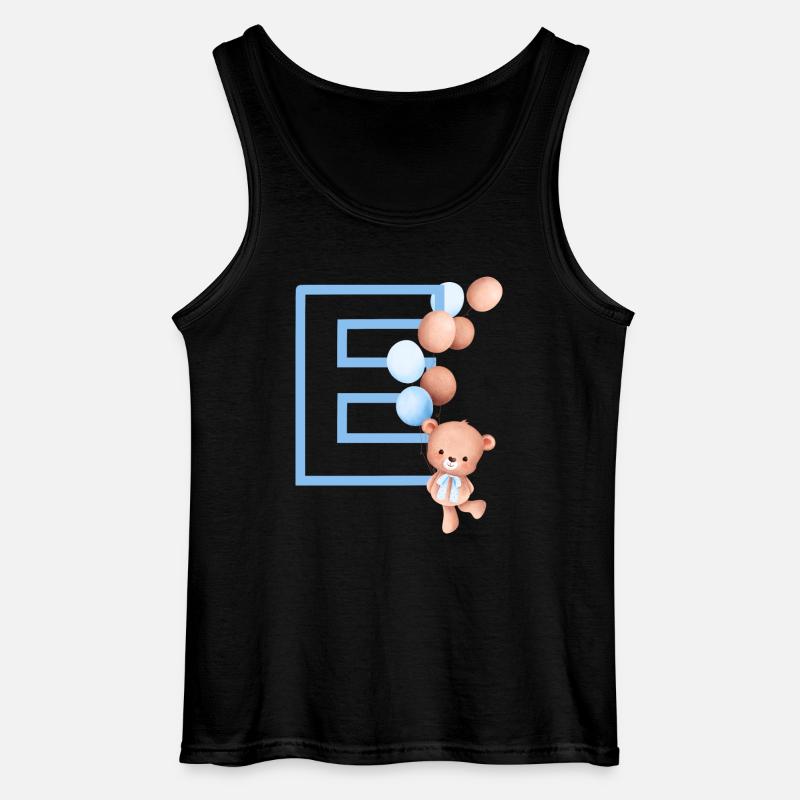 Blauer Buchstabe E Bär - Gildan Männer Tank Top - Schwarz