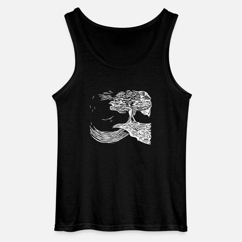 Tree in the sunset - Gildan Men’s Tank Top - black