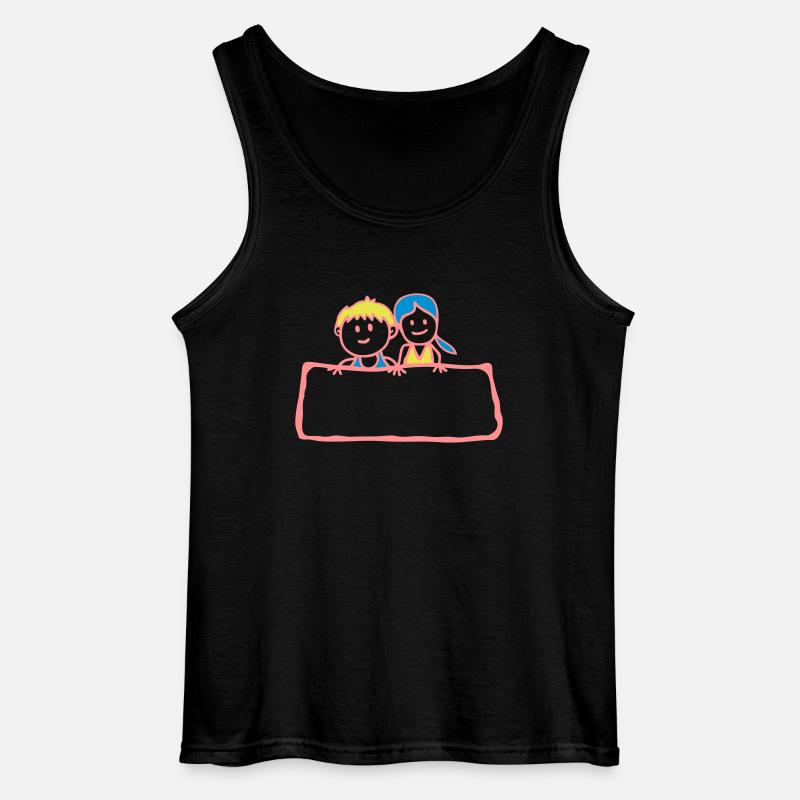 Zeichen-Panel Junge Mädchen Partei anniv - Gildan Männer Tank Top - Schwarz