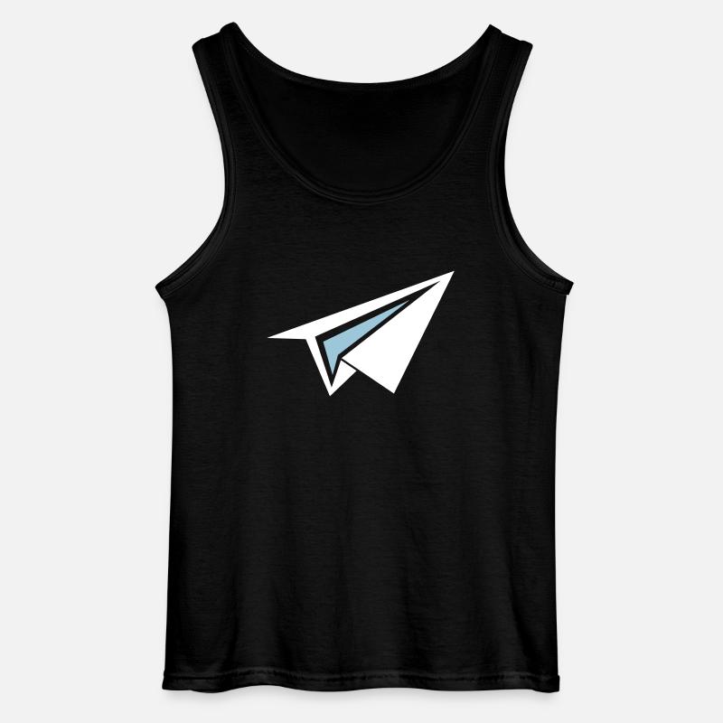Papierflieger Flugzeug - Gildan Männer Tank Top - Schwarz