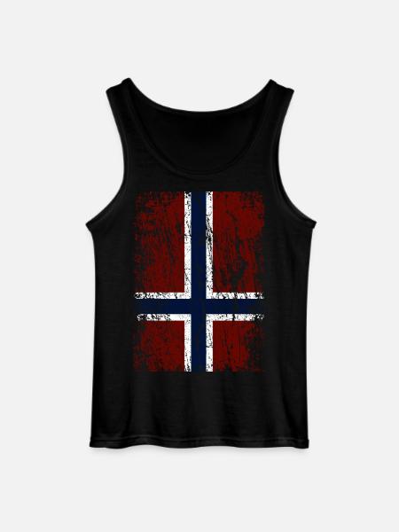 Norwegian flag upright (dark) - Gildan Men’s Tank Top - black